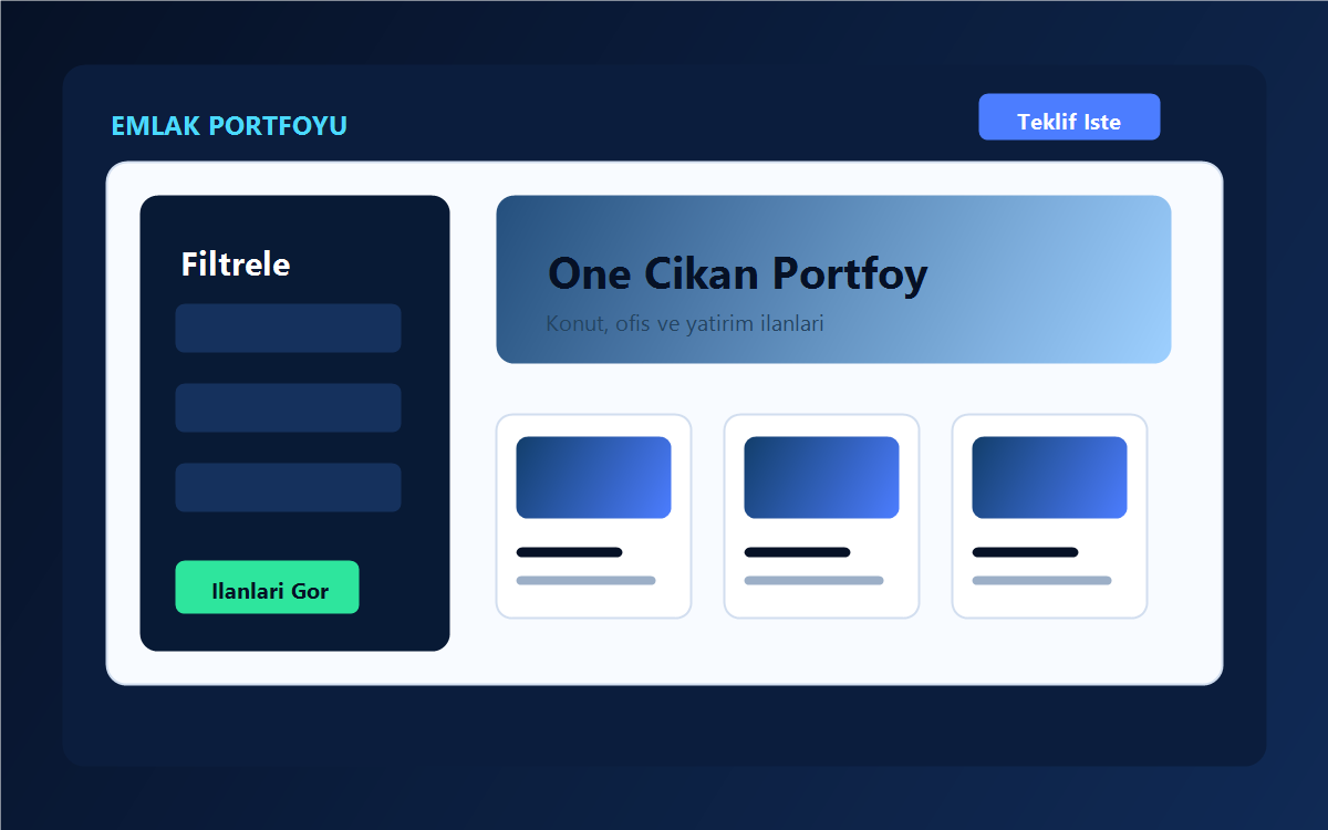Emlak web sitesi demo görseli
