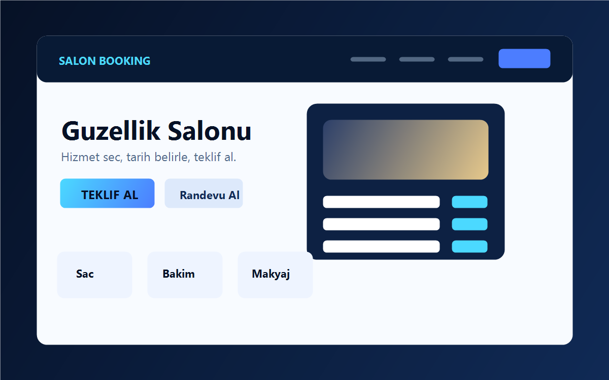 Kuaför ve güzellik salonu web sitesi demo görseli
